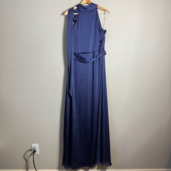 Sachin & Babi Kayla Crinkled Georgette Maxi Gown Women's 12 Deep Cobalt NWOT - Picture 12 of 16